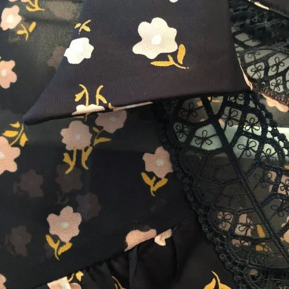 Self-Portrait Twist Front Ditsy Mini Dress, Size TAGS STILL ON - Main Image